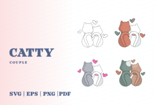 Catty Couple: A Playful Graphic for Heartfelt Brands