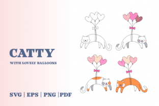 Catty with Lovely Balloons: A Versatile Graphics Illustration
