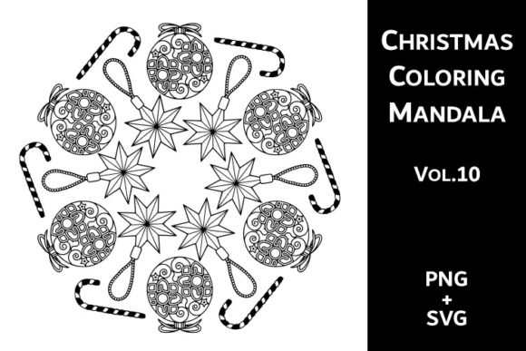 Christmas Coloring Mandala Vol.10: A Graphics Asset for Seasonal Branding
