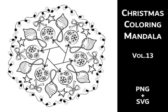 Christmas Coloring Mandala Vol.13: A Graphic Design Asset for Editorial Elegance