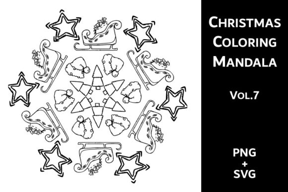 Christmas Coloring Mandala Vol.7: A Graphics Asset for Branded Holiday Content