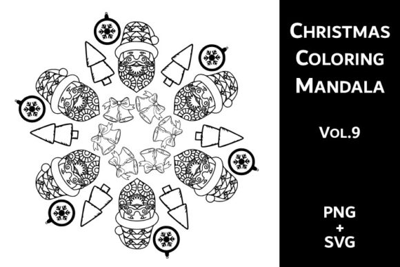 Christmas Coloring Mandala Vol.9: A Graphics Review for Seasonal Projects