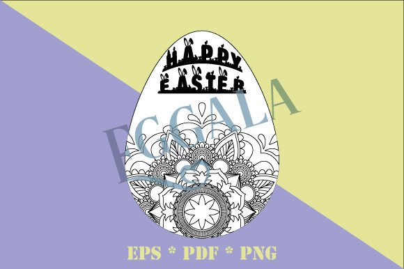 Easter Eggala Coloring Mandala for Cricut Graphics and Printable Projects