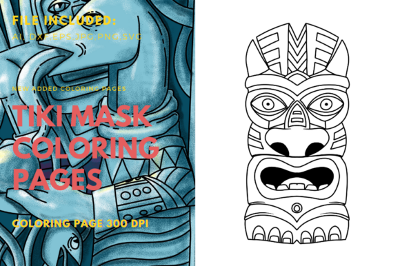 Polynesia Warriors Graphics: A Bold Coloring Page Element