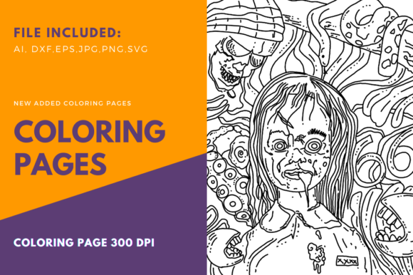 The Dead Girl Coloring Page: Graphics for Branded Halloween Content