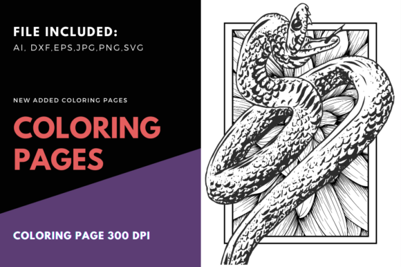 The Snake Animal Detailed Coloring Page for Professional Graphics & Publishing
